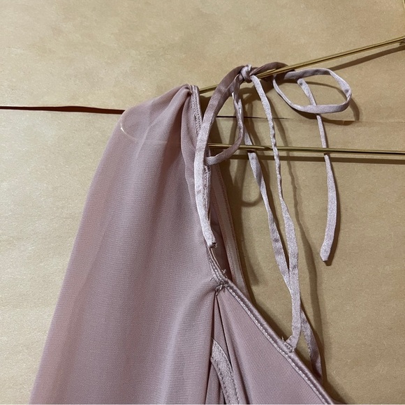 House of CB | NWT Ophelia Dress Blush Cutout Midi Dress Bow Ties Pink Size S - Picture 7 of 16